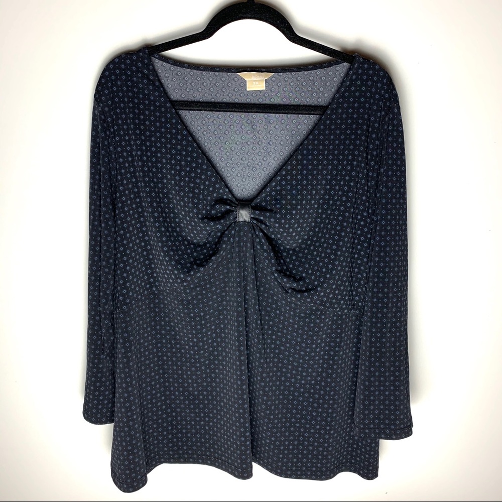 Michael Kors 3/4 sleeves shirt blouse top 3X black shirt plus size